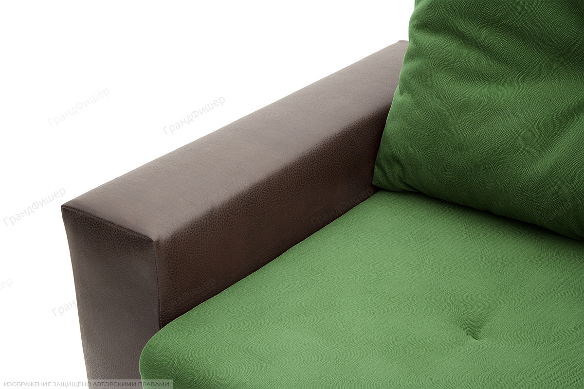Прямой диван Хлоя Maserati Green + Sontex Umber Подлокотник