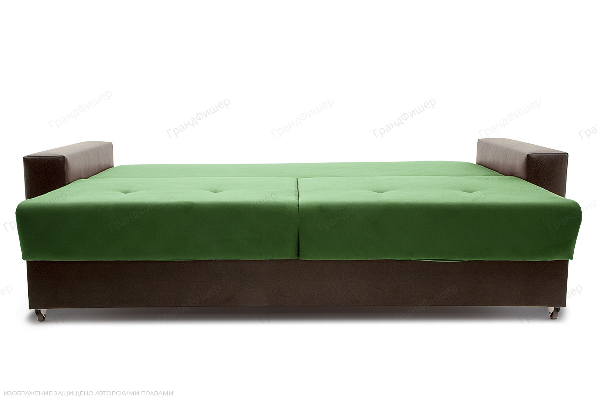Прямой диван Хлоя Maserati Green + Sontex Umber Спальное место