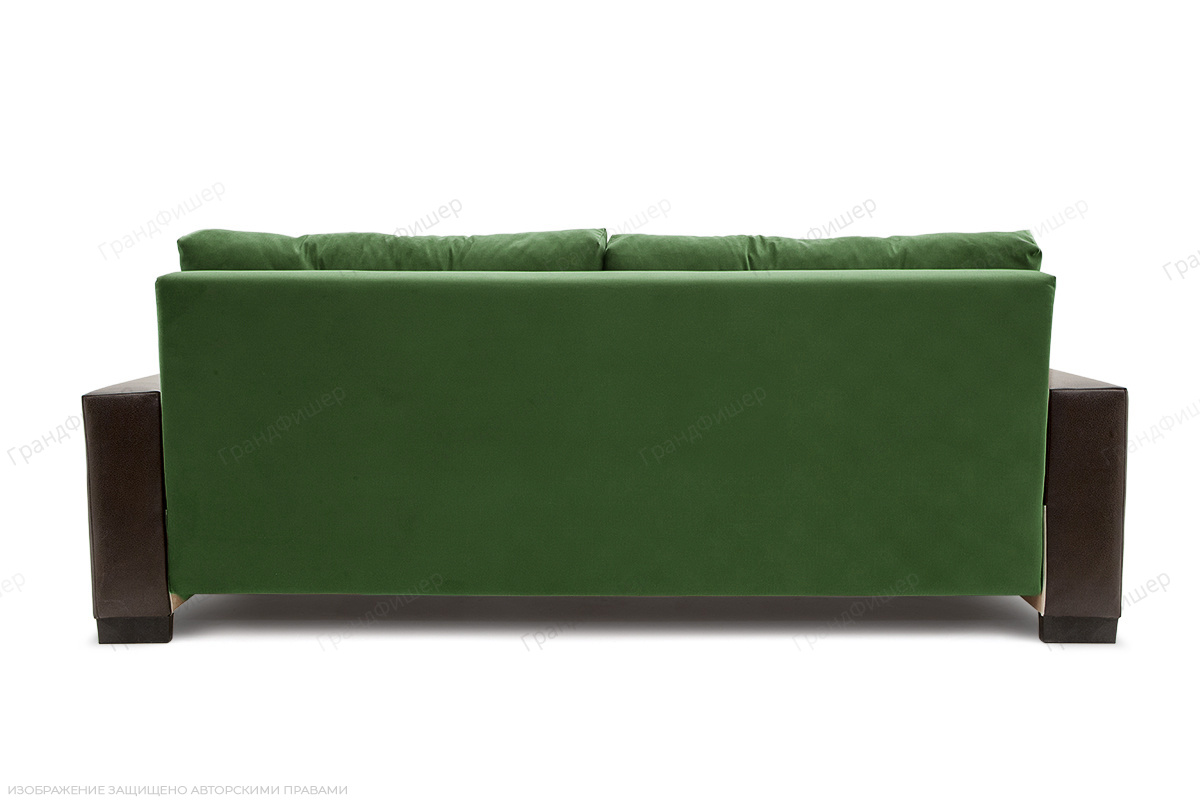 Прямой диван Хлоя Maserati Green + Sontex Umber Вид сзади