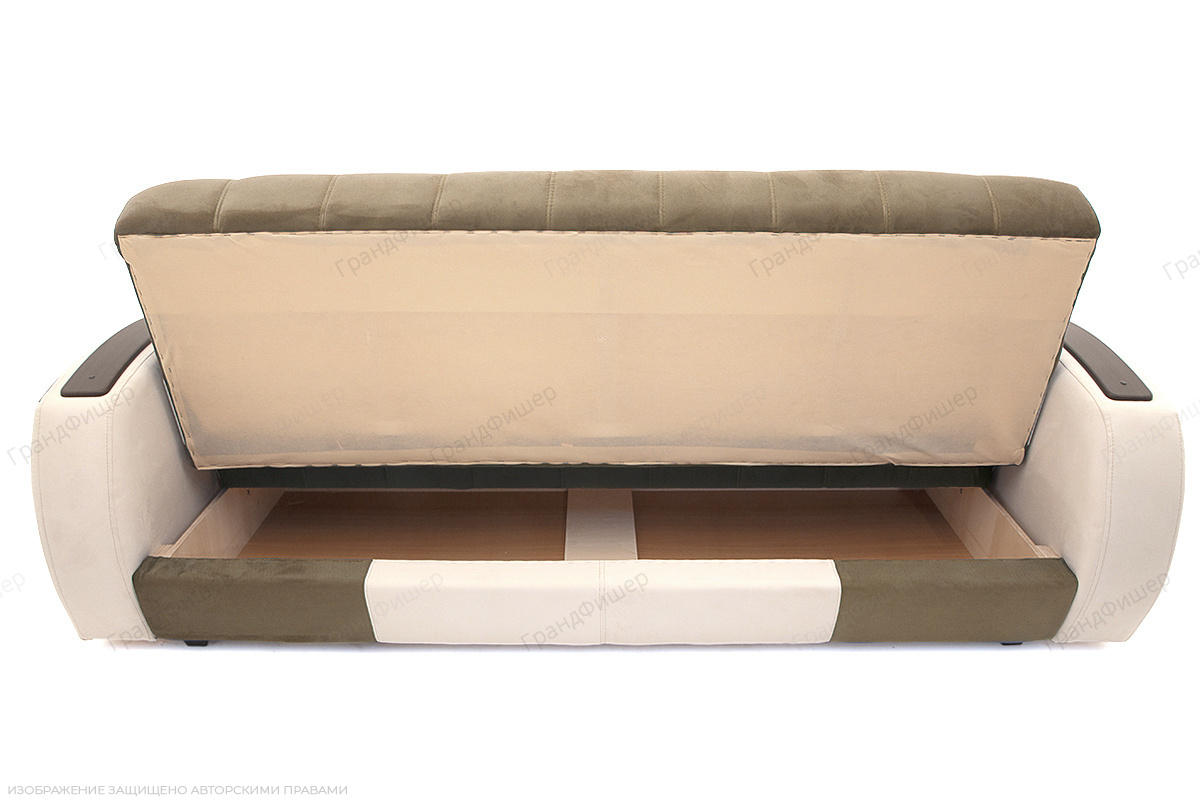 Прямой диван Вито-4 Maserati Light Brown + White Ящик для белья
