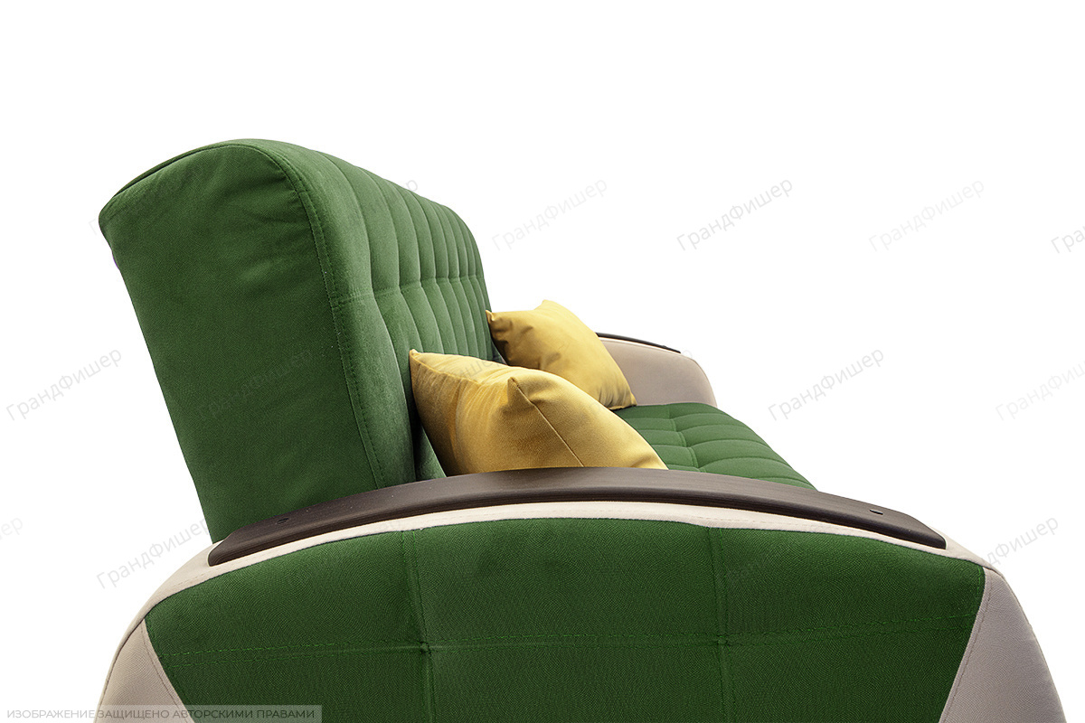 Прямой диван Вито-4 Maserati Green + White Подушки