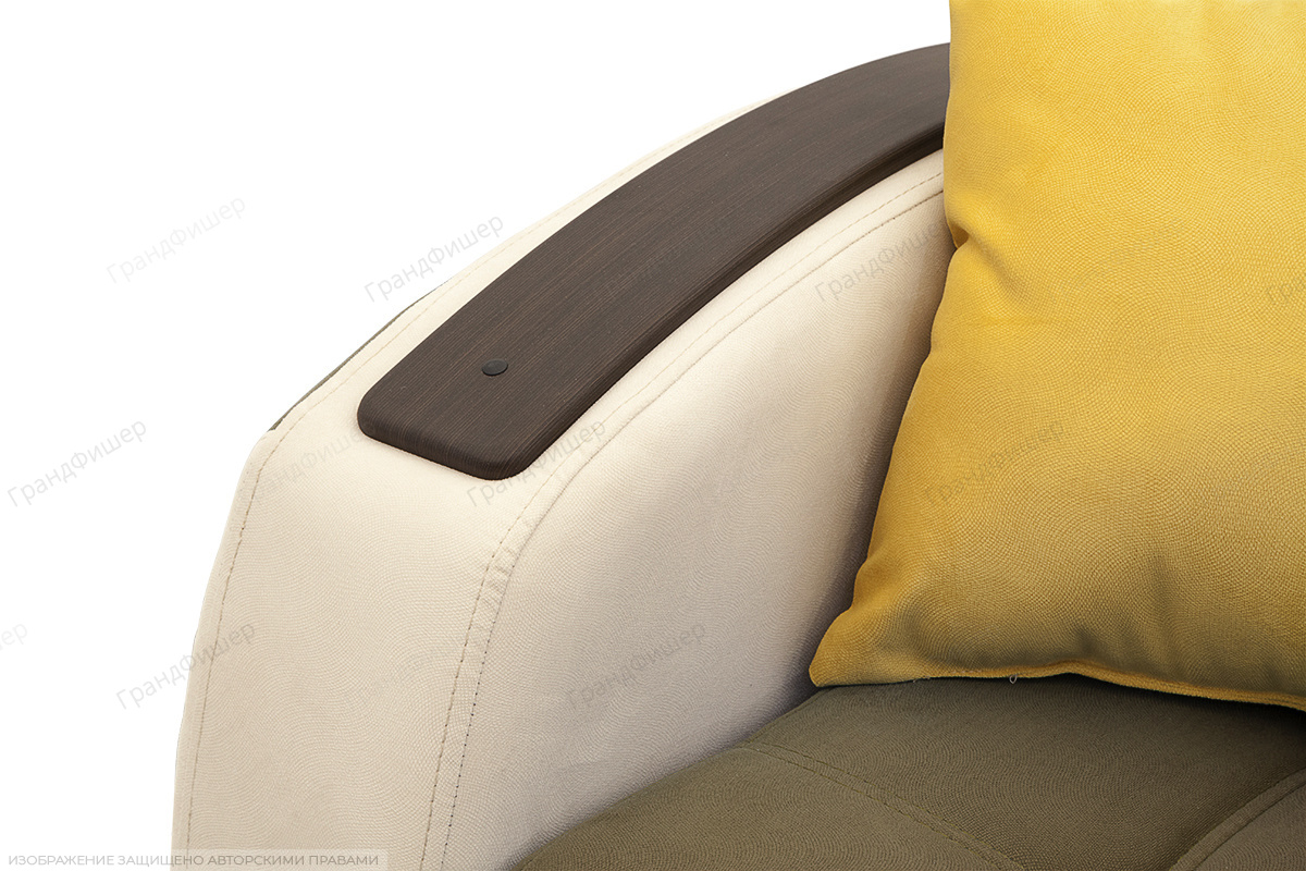 Прямой диван Вито-4 Maserati Light Brown + White Подлокотник