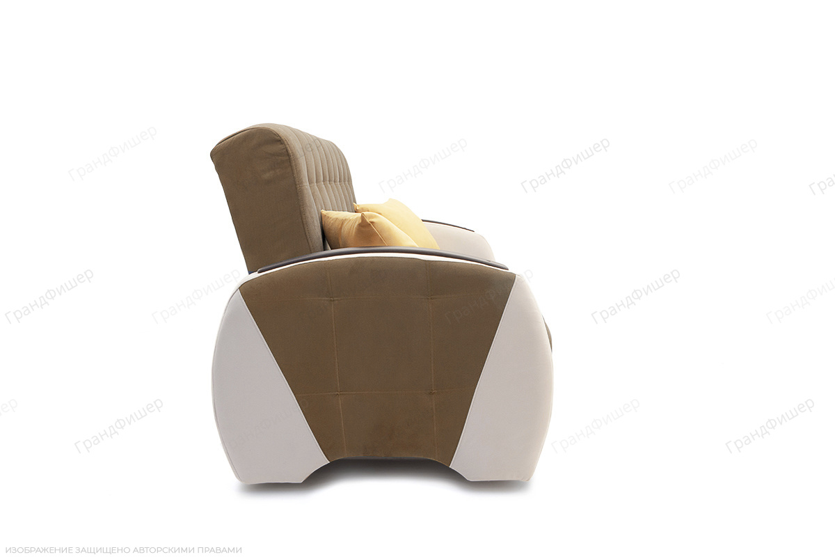 Прямой диван Вито-4 Maserati Light Brown + White Вид сбоку