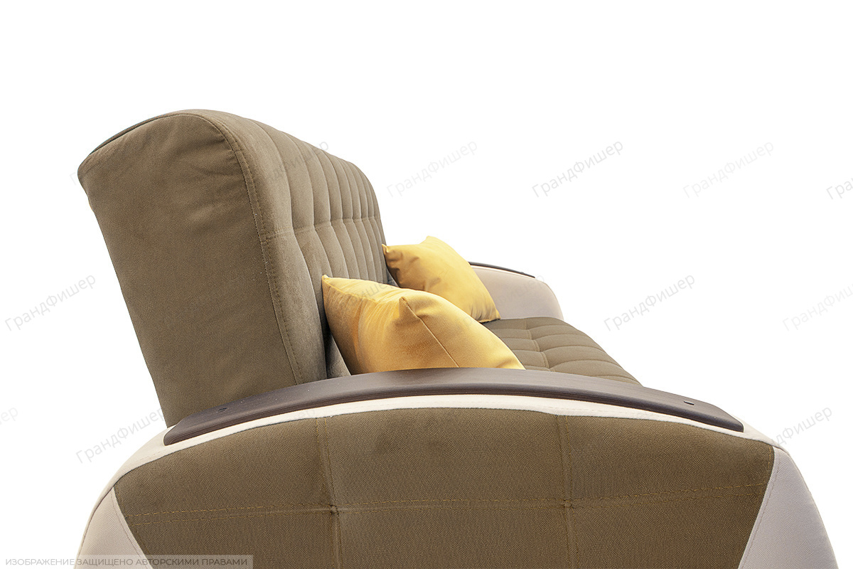 Прямой диван Вито-4 Maserati Light Brown + White Подушки
