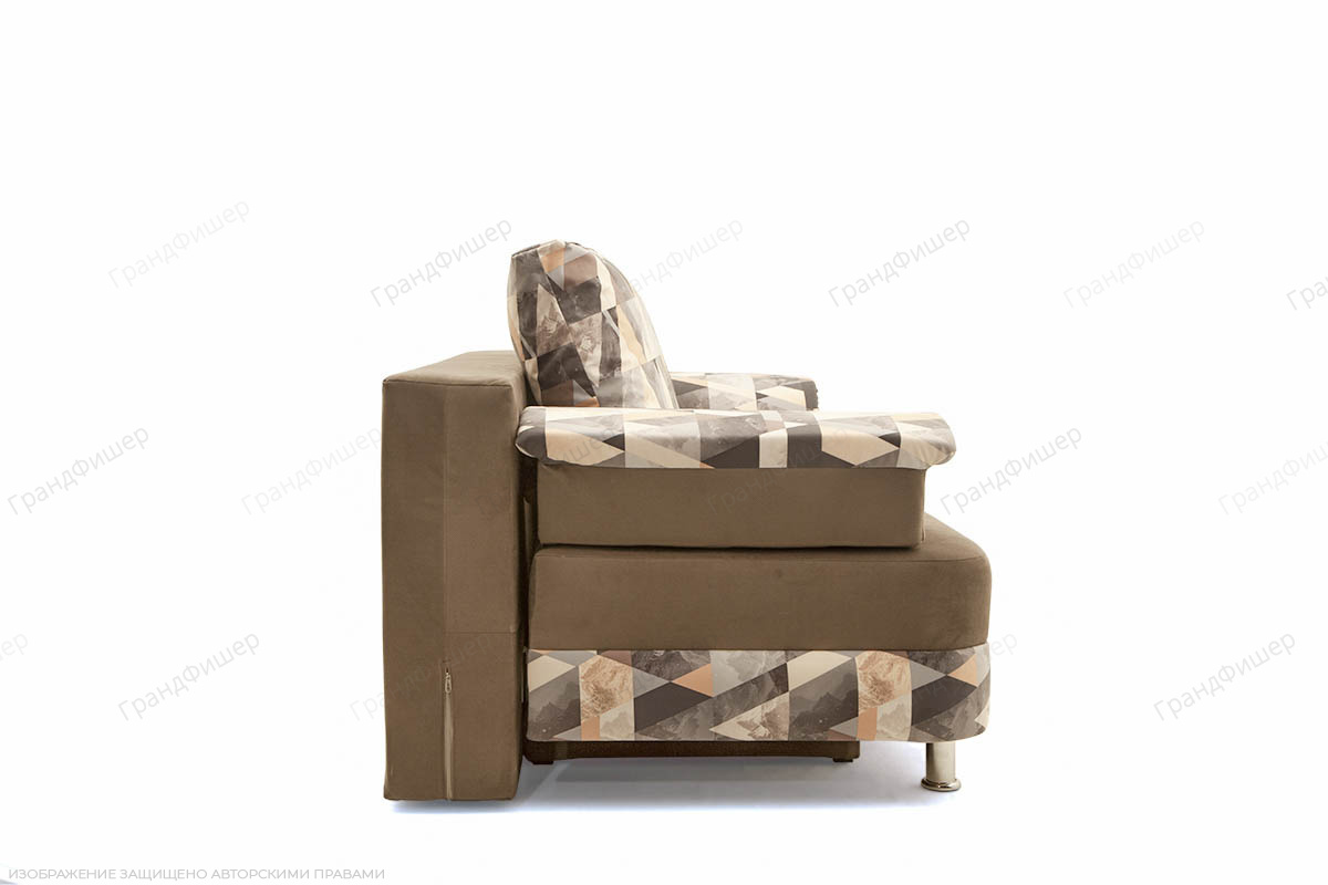 Пружинный диван Монтилия-2 Maserati Light Brown + Snow Brown Вид сбоку