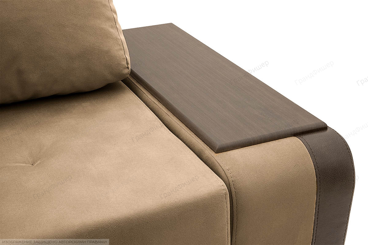 Угловой диван Нью-Йорк-2 Maserati Light brown + Sontex Umber Подлокотник