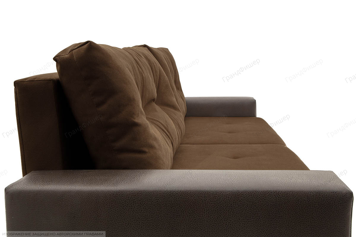 Прямой диван Хлоя Maserati Brown + Sontex Umber Подлокотник
