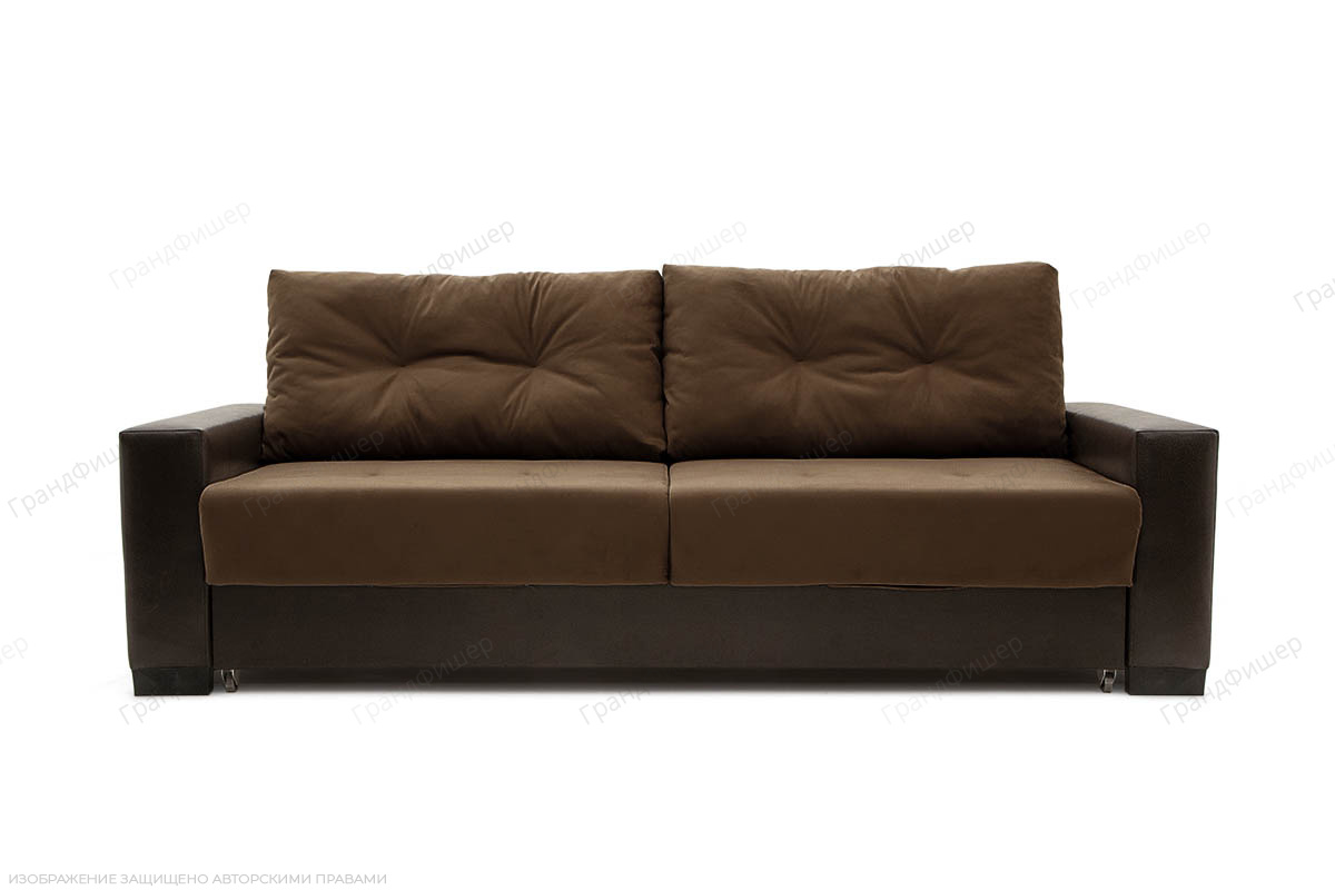 Прямой диван Хлоя Maserati Brown + Sontex Umber Вид спереди