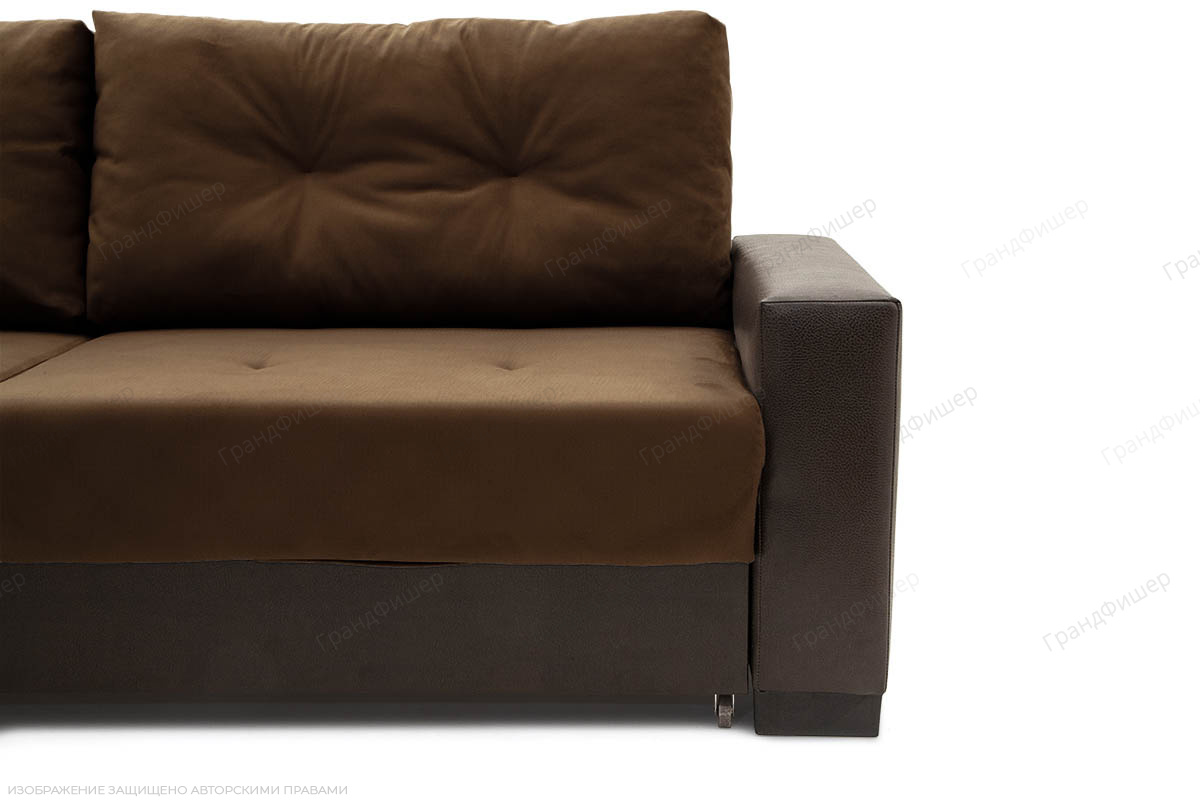 Прямой диван Хлоя Maserati Brown + Sontex Umber Ножки