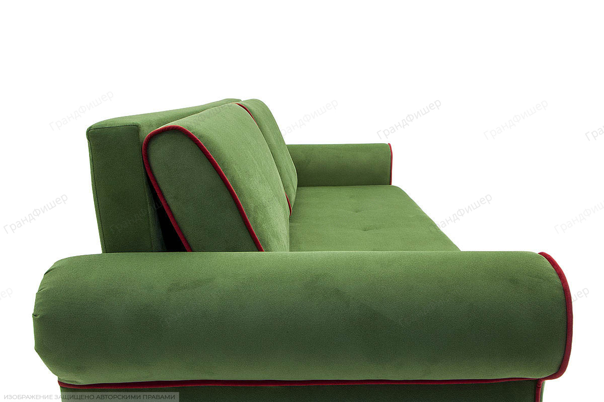 Зеленый диван Олимп Maserati Green + Red Подушки
