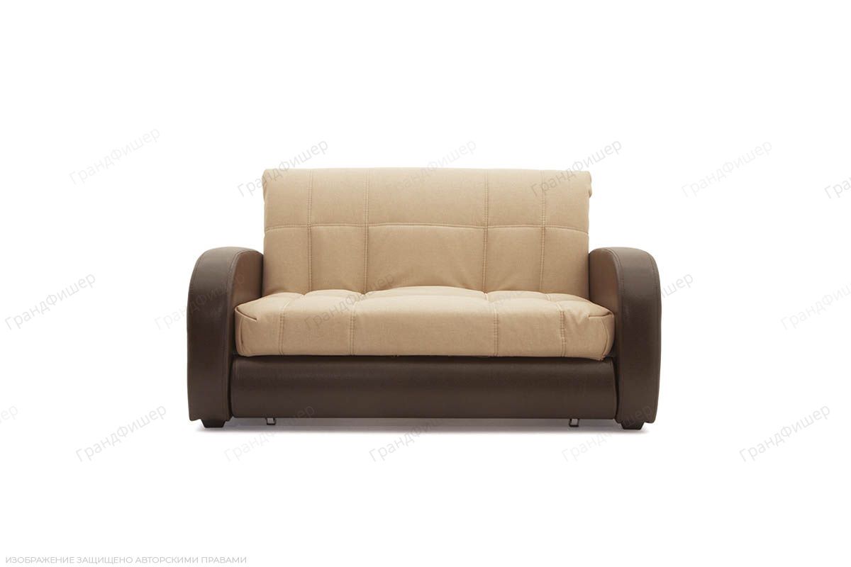 Двуспальный диван Виа-2 Savana Camel + Sontex Umber Вид спереди
