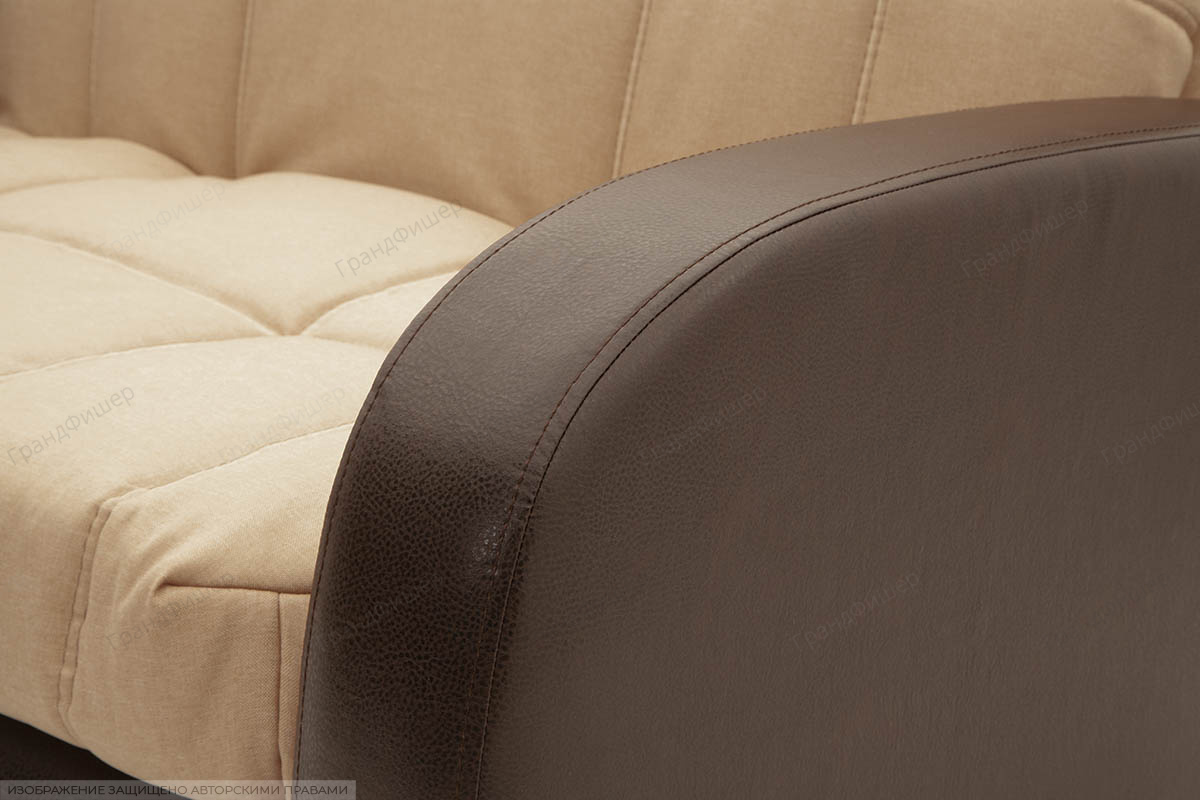 Двуспальный диван Виа-2 Savana Camel + Sontex Umber Подлокотник