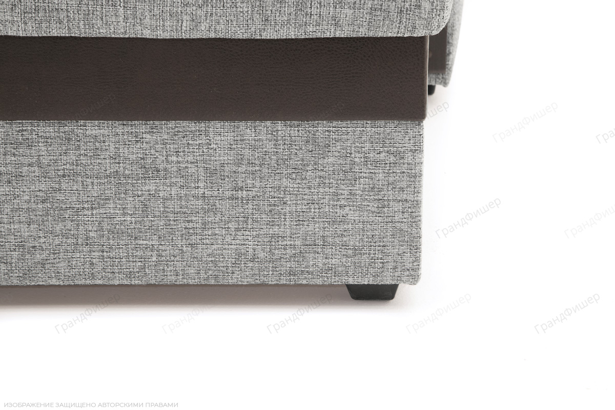 Серый угловой диван Джексон с накладками МДФ Big Grey + TV Ножки