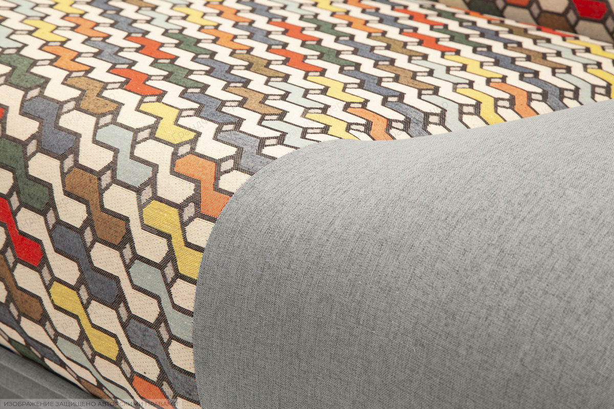 Диван для кухни на ножках Дрим Dream Light grey + History Bricks Текстура ткани