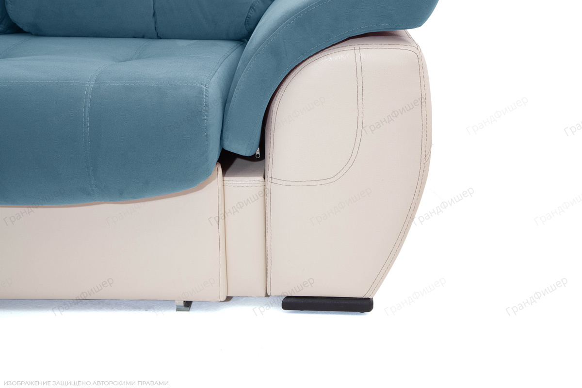 Прямой диван Соренто Maserati Blue + Sontex Beige Ножки