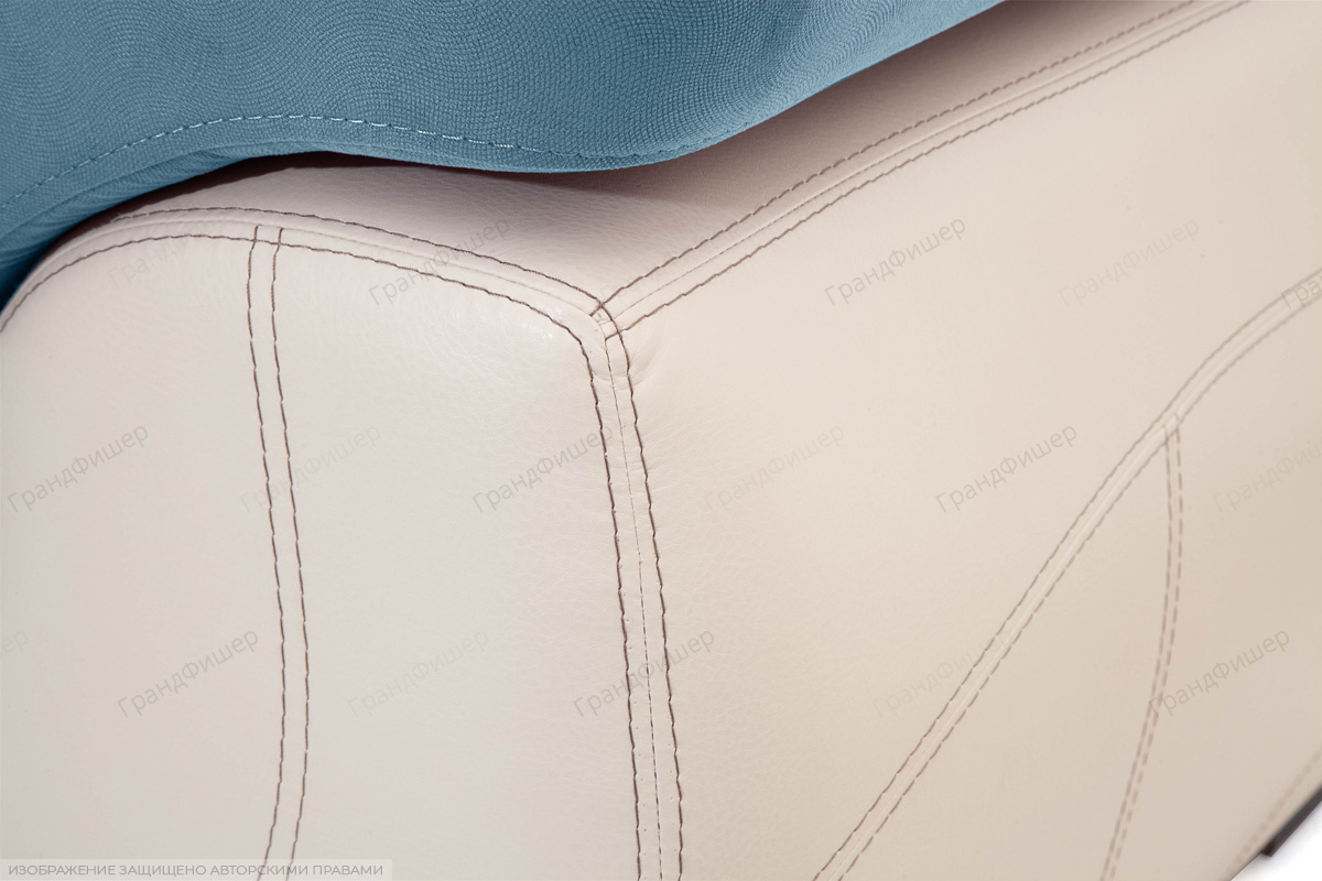 Прямой диван Соренто Maserati Blue + Sontex Beige Подлокотник