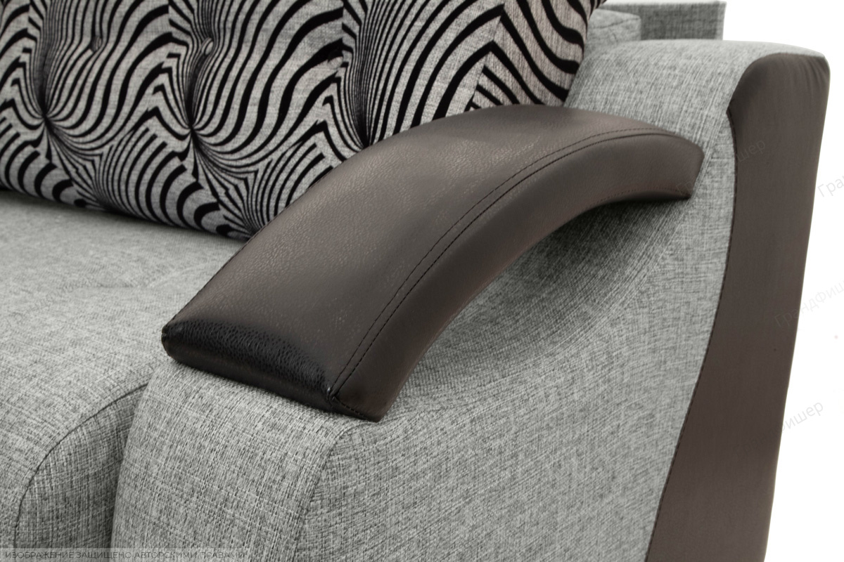 Двуспальный диван Арена Big Grey + Zebra Подлокотник