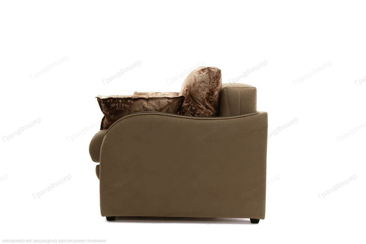 Коричневый диван Варшава люкс Maserati Light brown + Alfa 04 Вид сбоку