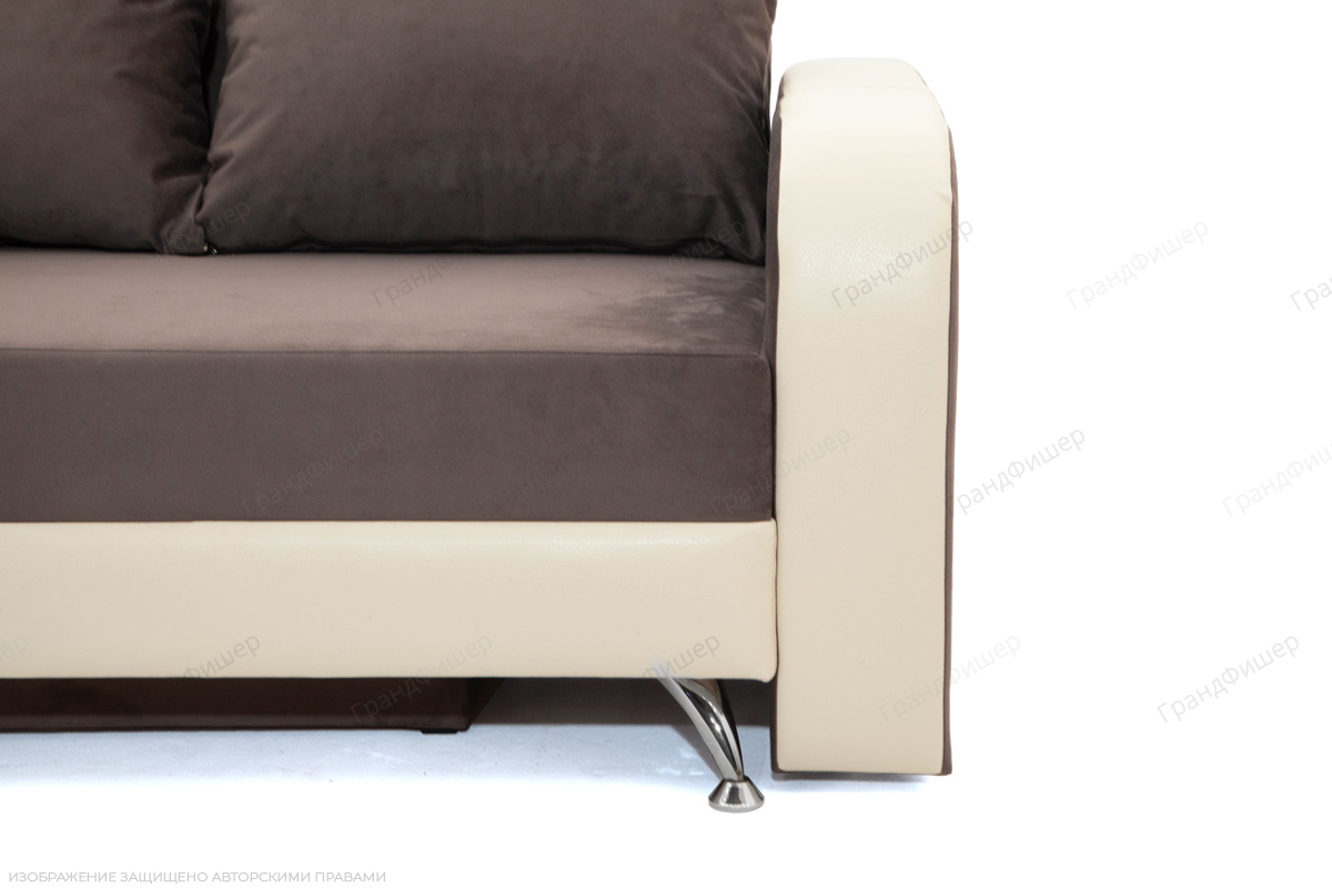 Пружинный диван Прага-3 Amigo Chocolate + Sontex Beige Ножки