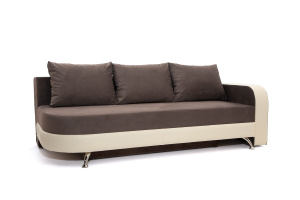 Пружинный диван Прага-3 Amigo Chocolate + Sontex Beige Вид по диагонали