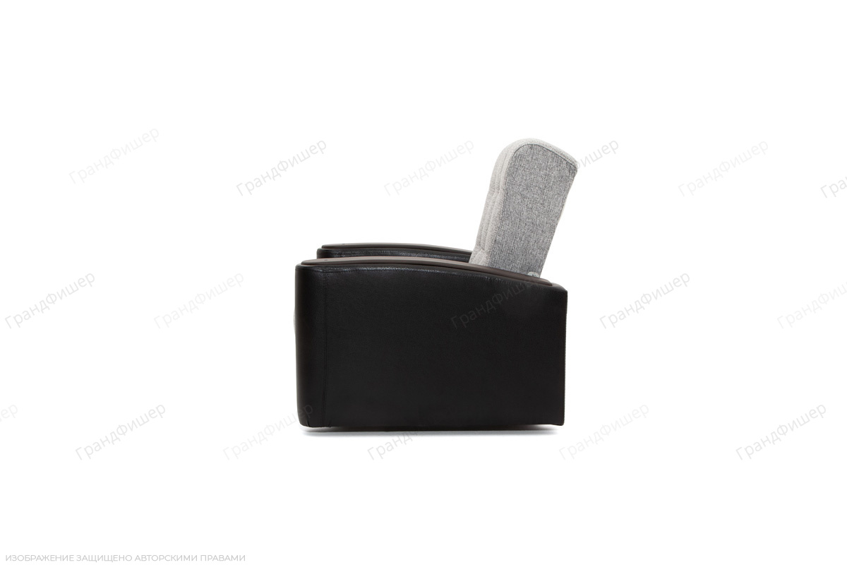 Нераскладной офисный диван Вито-3 Big Grey + Sontex Black Вид сбоку