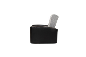 Нераскладной офисный диван Вито-3 Big Grey + Sontex Black Вид сбоку