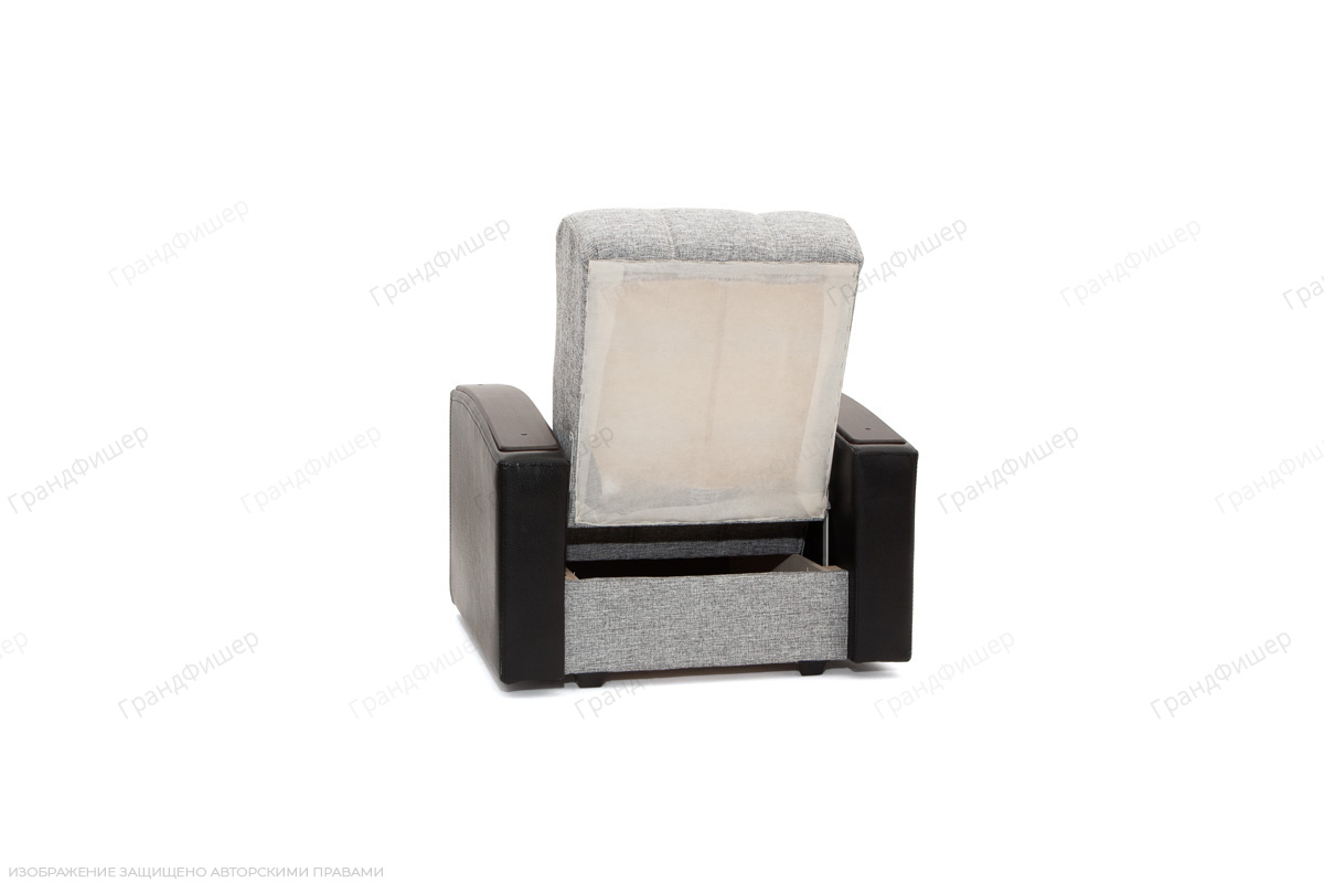 Нераскладной офисный диван Вито-3 Big Grey + Sontex Black Вид сзади