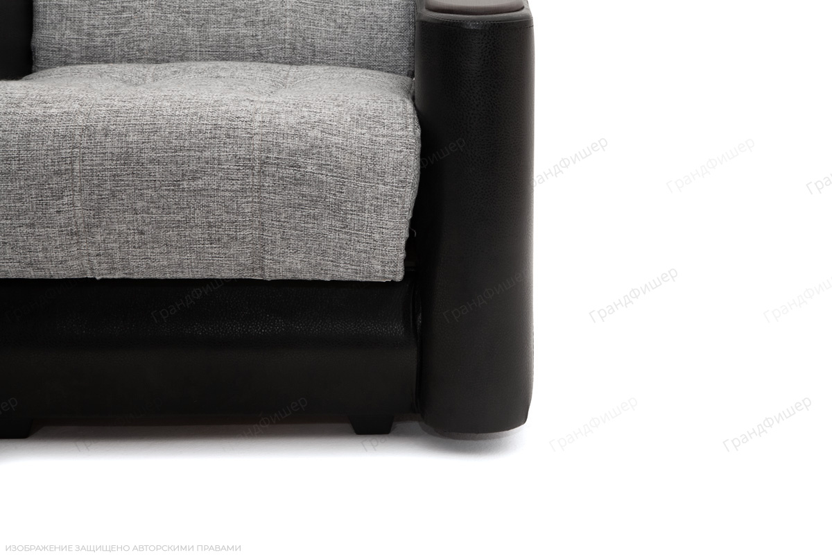 Нераскладной офисный диван Вито-3 Big Grey + Sontex Black Ножки
