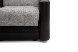 Нераскладной офисный диван Вито-3 Big Grey + Sontex Black Ножки
