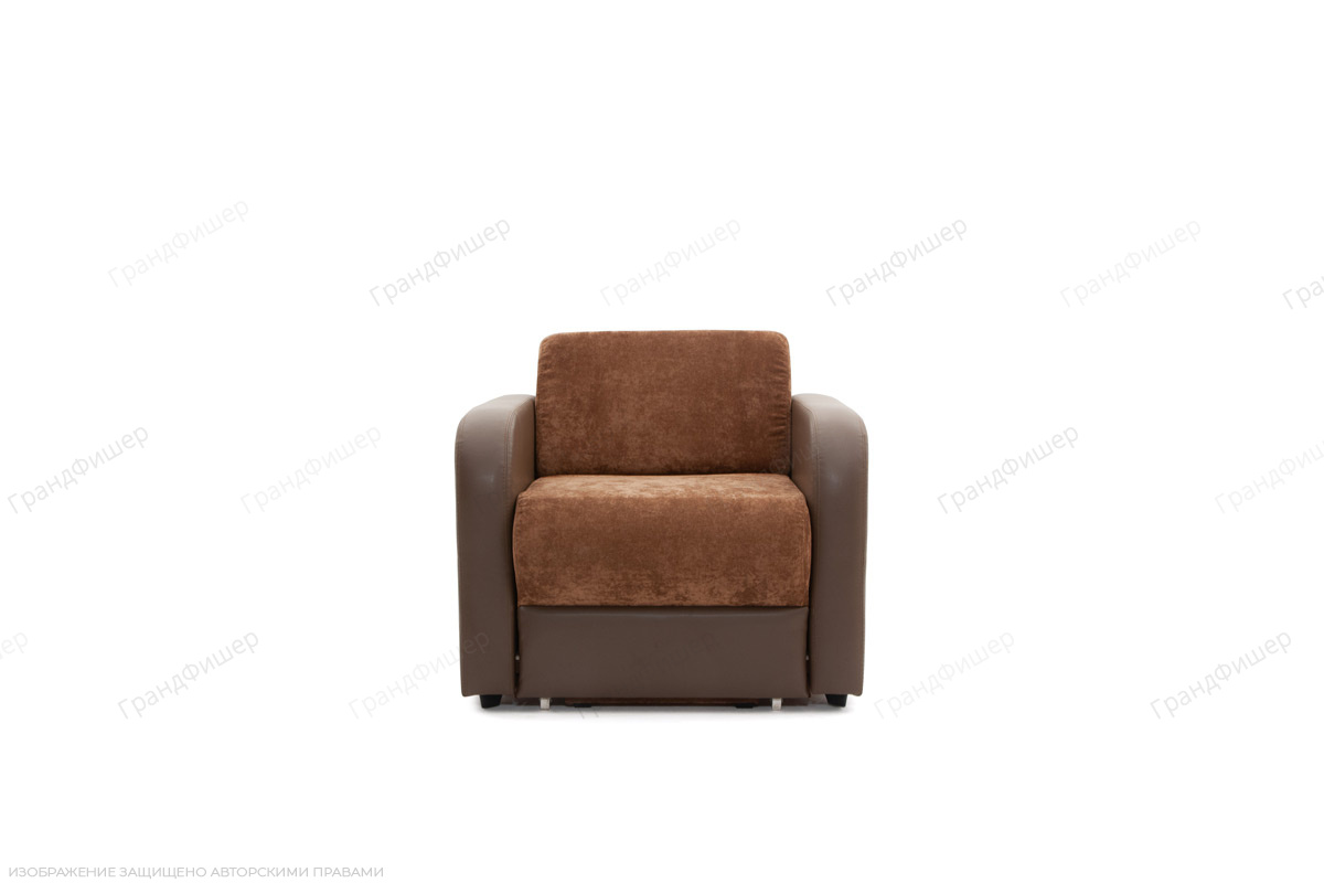 Кресло кровать Вестерн Lite Brown + Astor Coffe Вид спереди