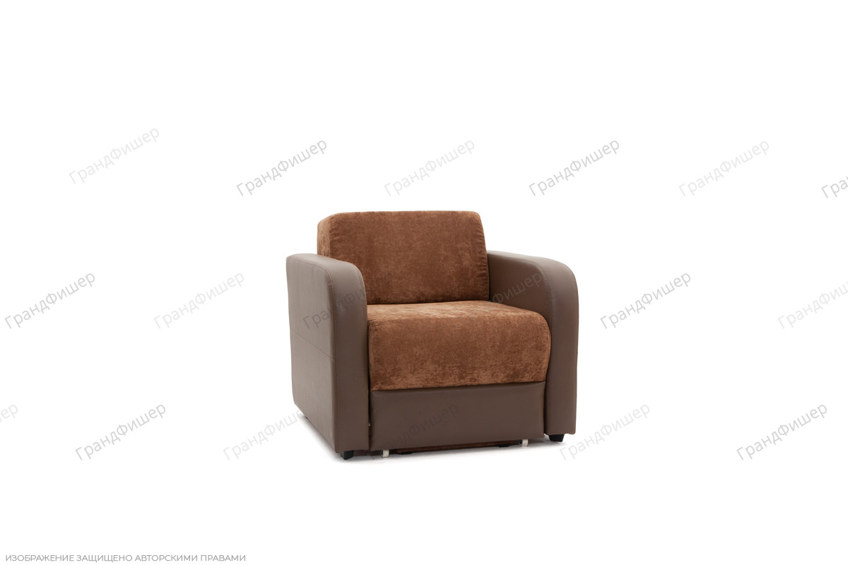 Кресло кровать Вестерн Lite Brown + Astor Coffe Вид по диагонали