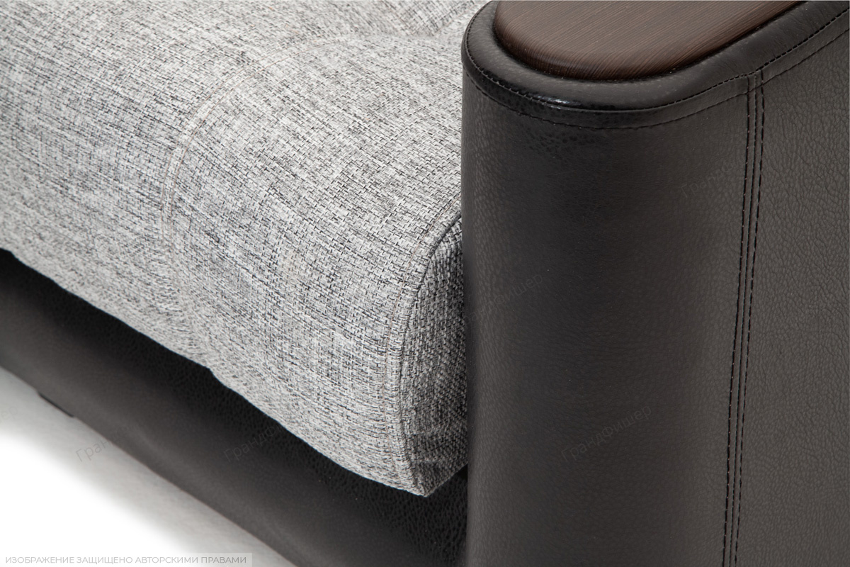 Нераскладной офисный диван Вито-3 Big Grey + Sontex Black Текстура ткани