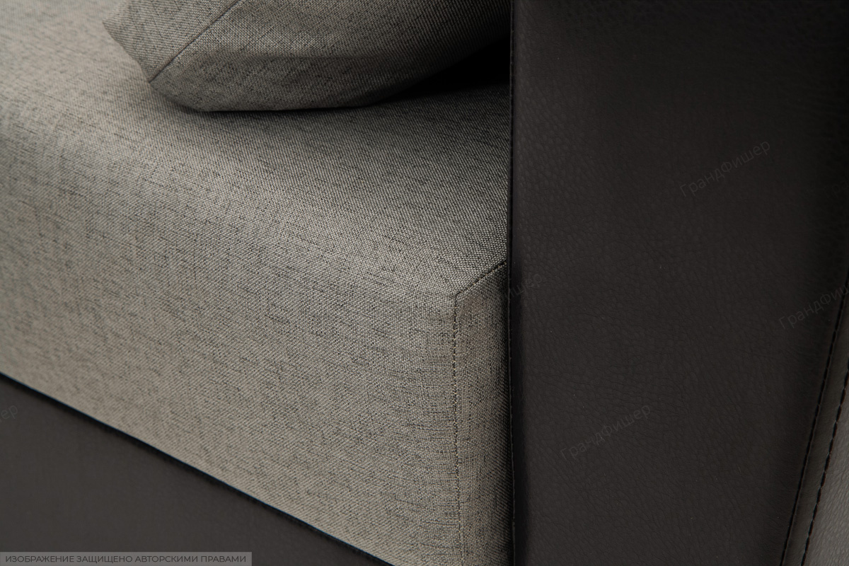 Прямой диван Амстердам эконом Dream Grey + Sontex Black Текстура ткани
