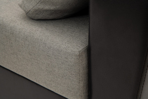 Прямой диван Амстердам эконом Dream Grey + Sontex Black Текстура ткани
