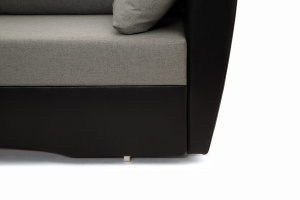 Прямой диван Амстердам эконом Dream Grey + Sontex Black Ножки