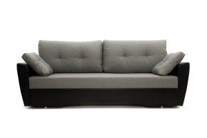 Прямой диван Амстердам эконом Dream Grey + Sontex Black Вид спереди