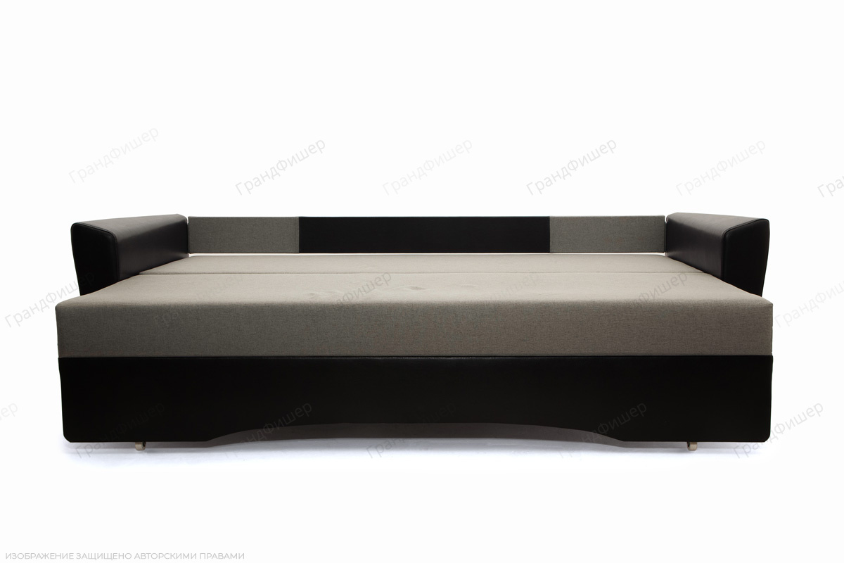 Прямой диван Амстердам эконом Dream Grey + Sontex Black Спальное место