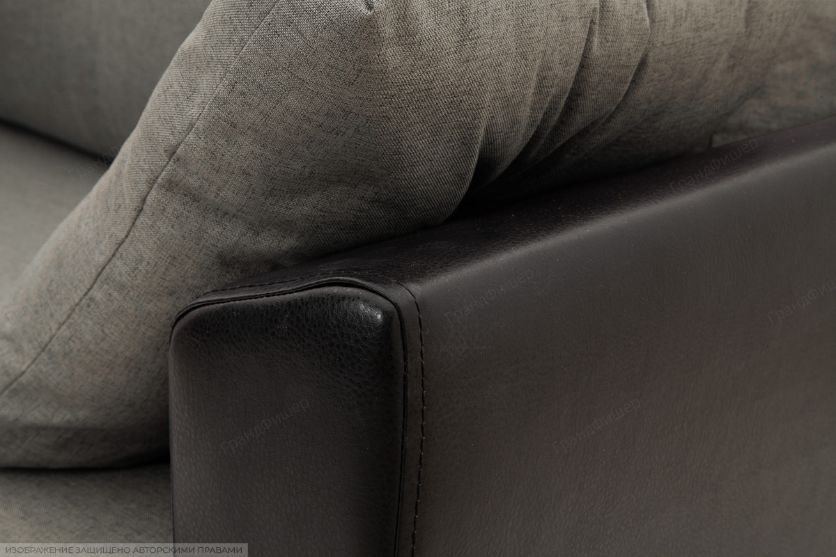 Прямой диван Амстердам эконом Dream Grey + Sontex Black Текстура ткани