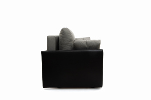 Прямой диван Амстердам эконом Dream Grey + Sontex Black Вид сбоку