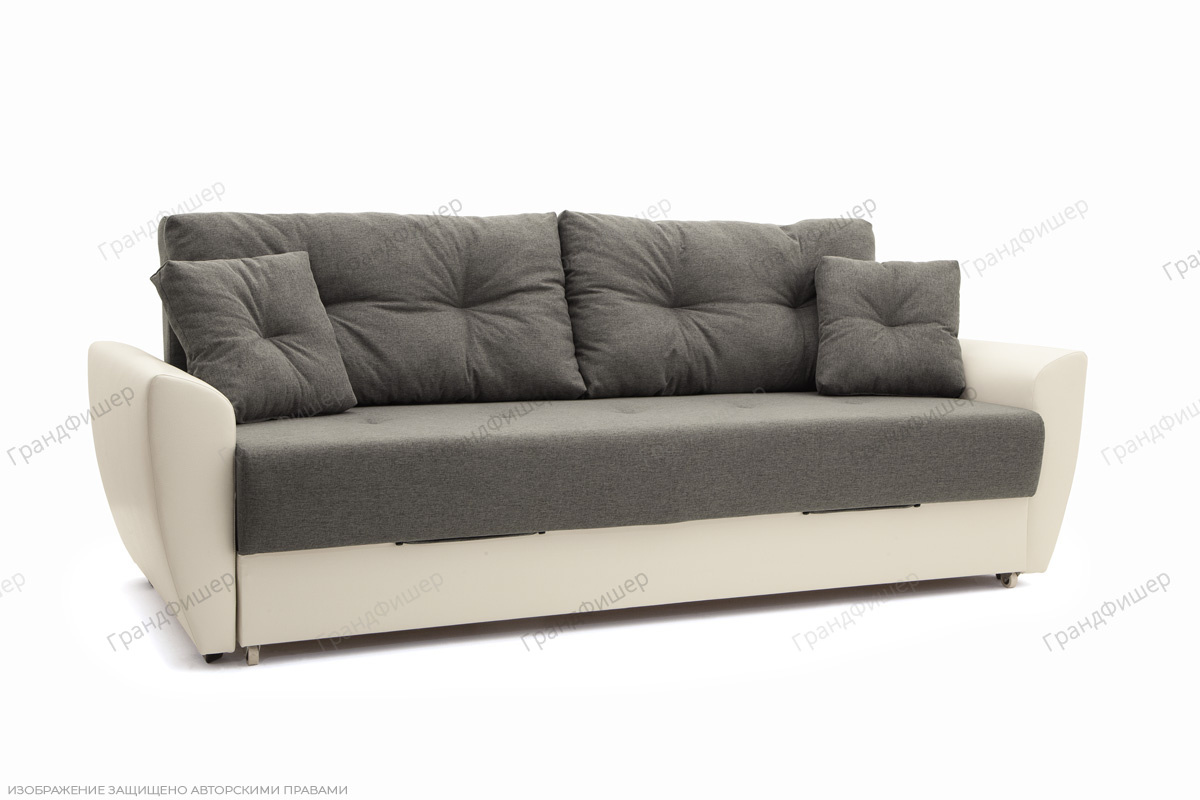 Прямой диван Винтаж Dream Grey + Sontex Milk Вид по диагонали