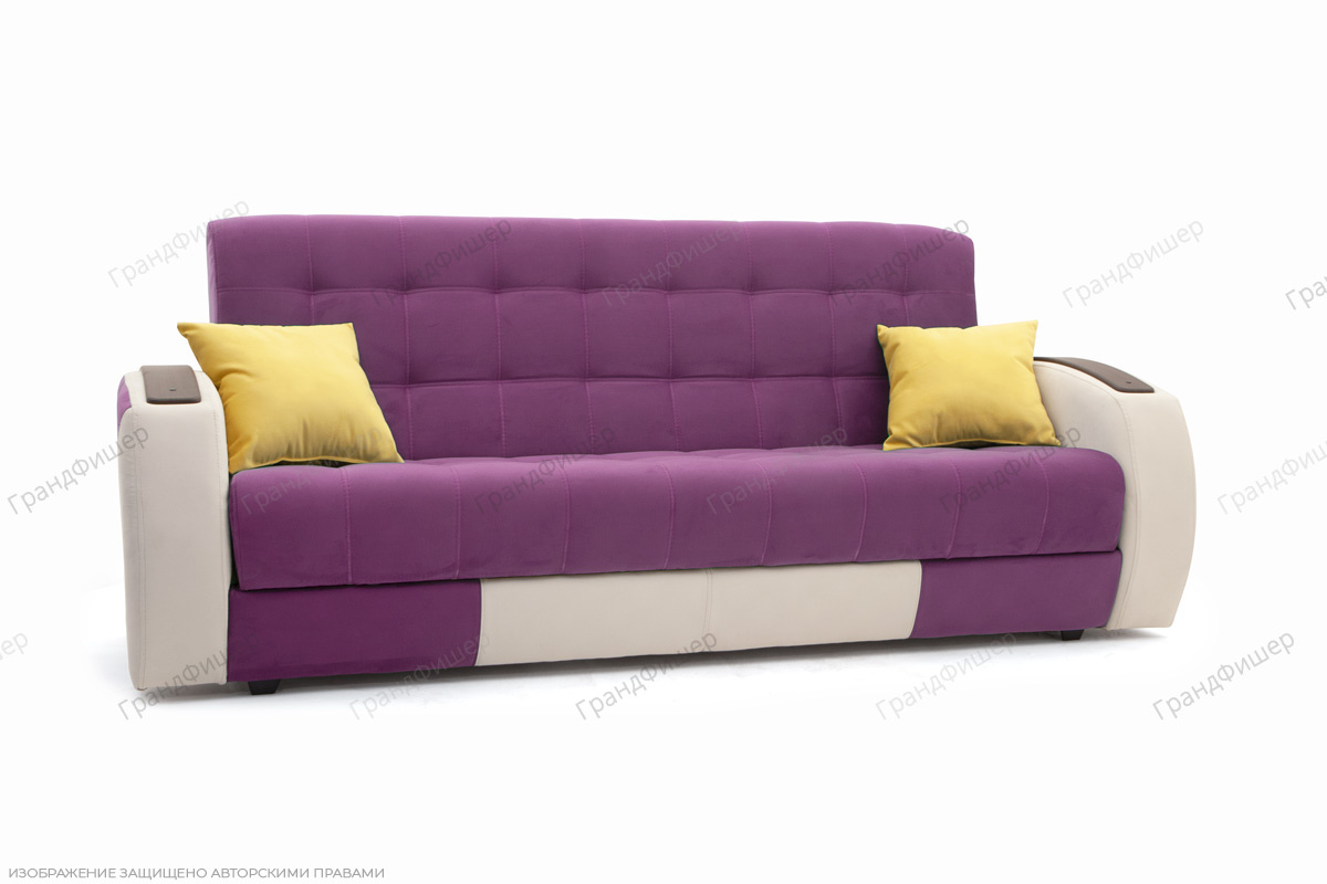 Фиолетовый диван Вито-4 Maserati Purple + White Вид по диагонали