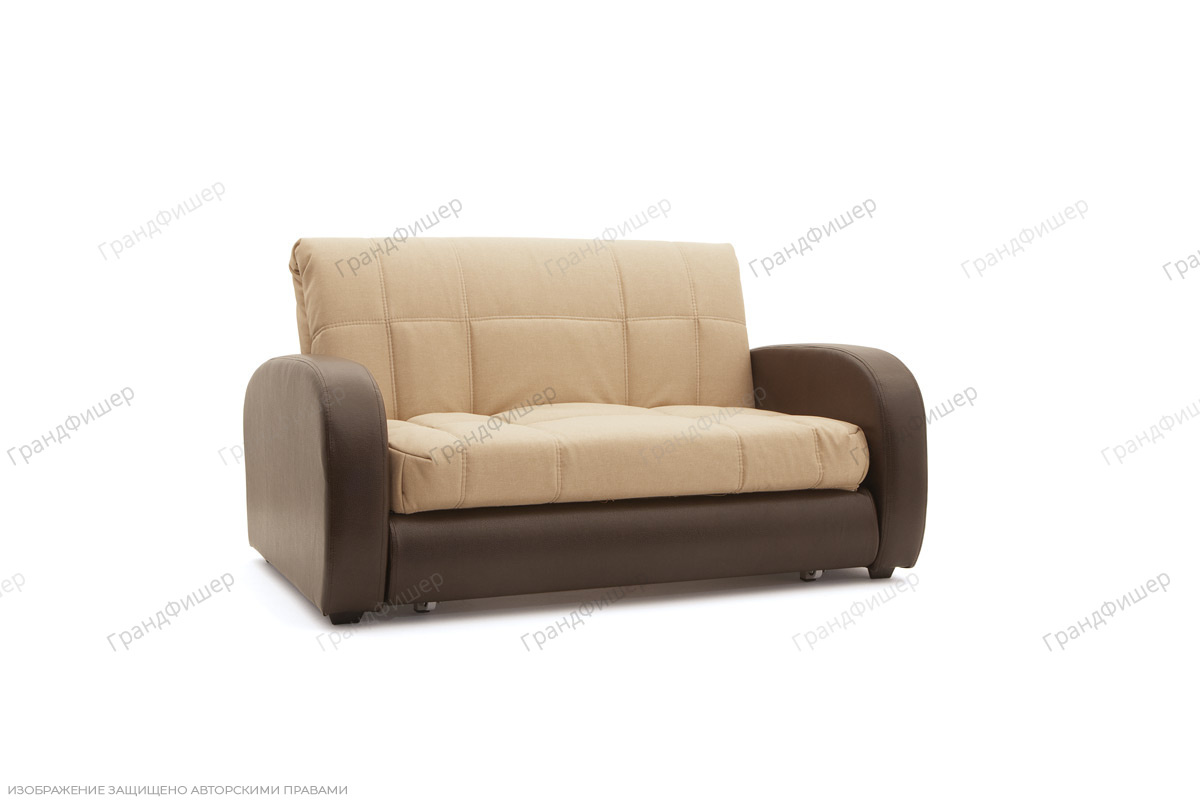 Двуспальный диван Виа-2 Savana Camel + Sontex Umber Вид по диагонали