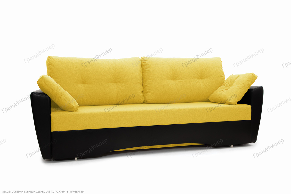 Прямой диван Амстердам эконом Dream Yellow Вид по диагонали