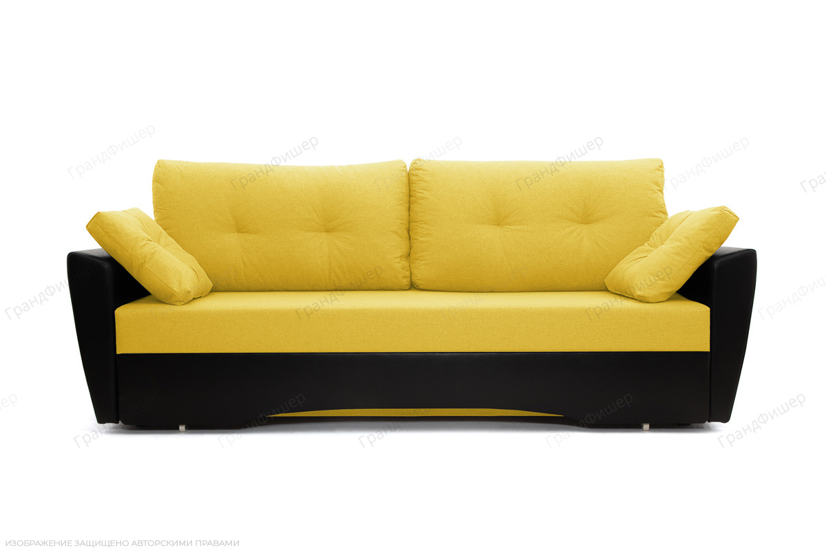Прямой диван Амстердам эконом Dream Yellow Вид спереди