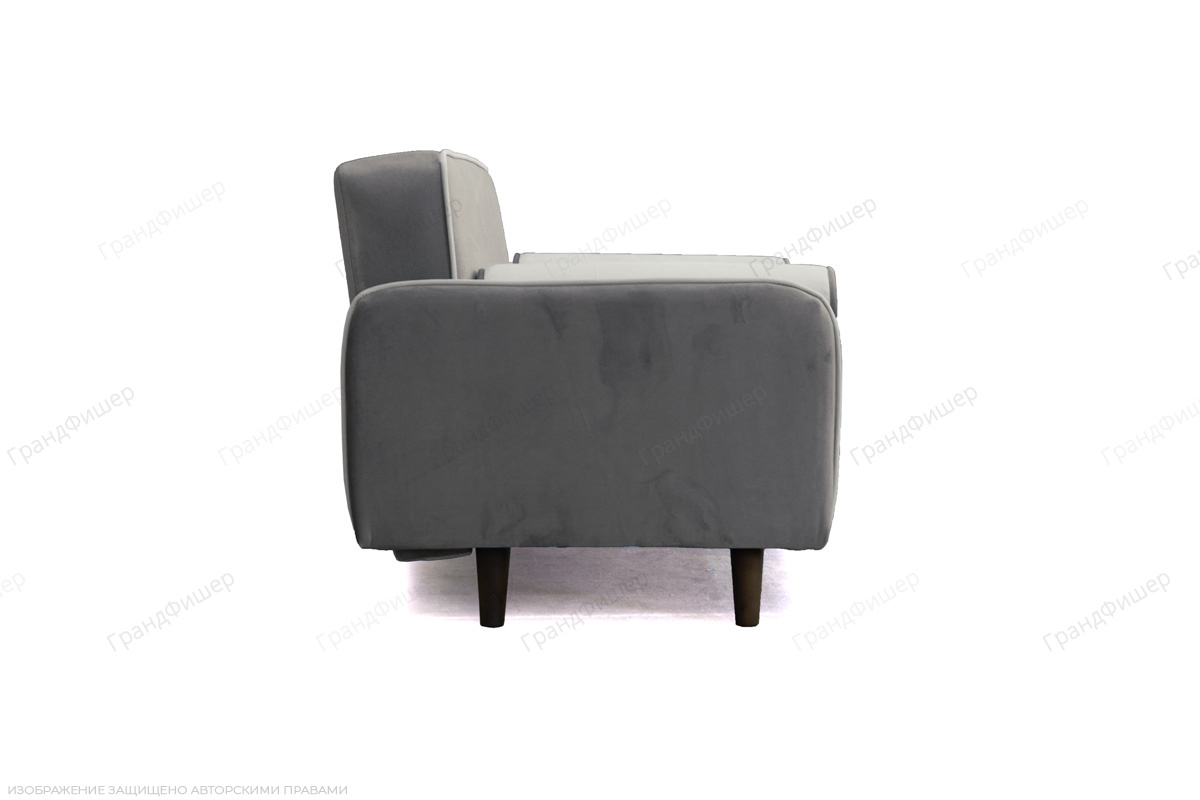 Светлый диван Сайли Velutto Light grey Вид сбоку