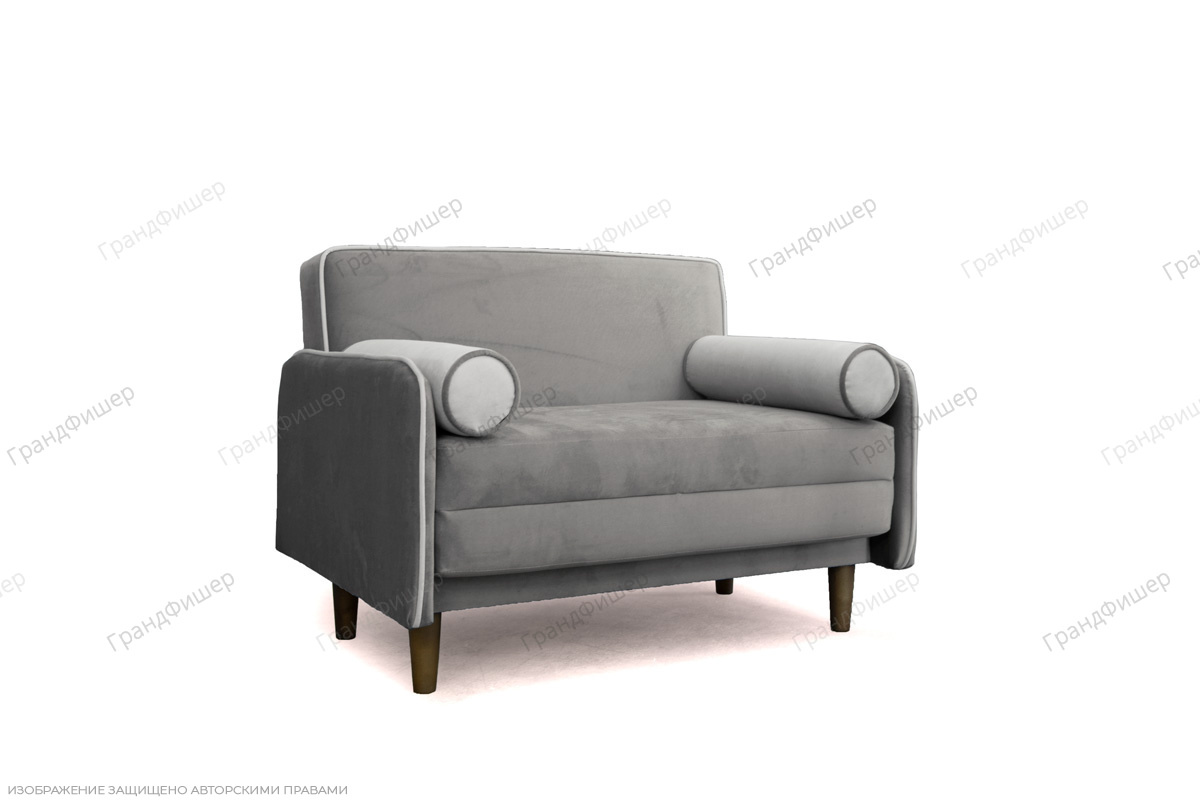 Светлый диван Сайли Velutto Light grey Вид по диагонали