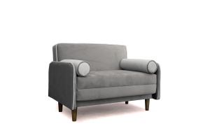 Светлый диван Сайли Velutto Light grey Вид по диагонали