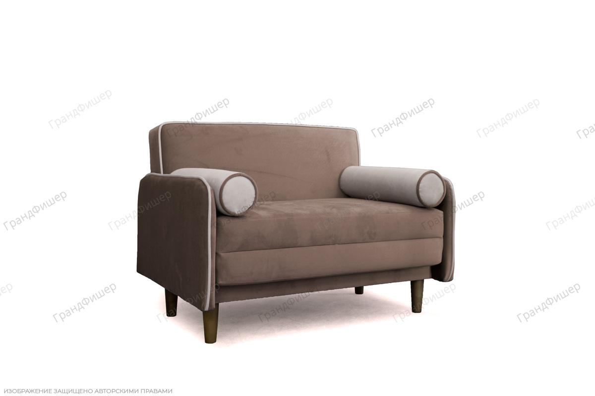 Коричневый диван Сайли Velutto Light brown Вид по диагонали