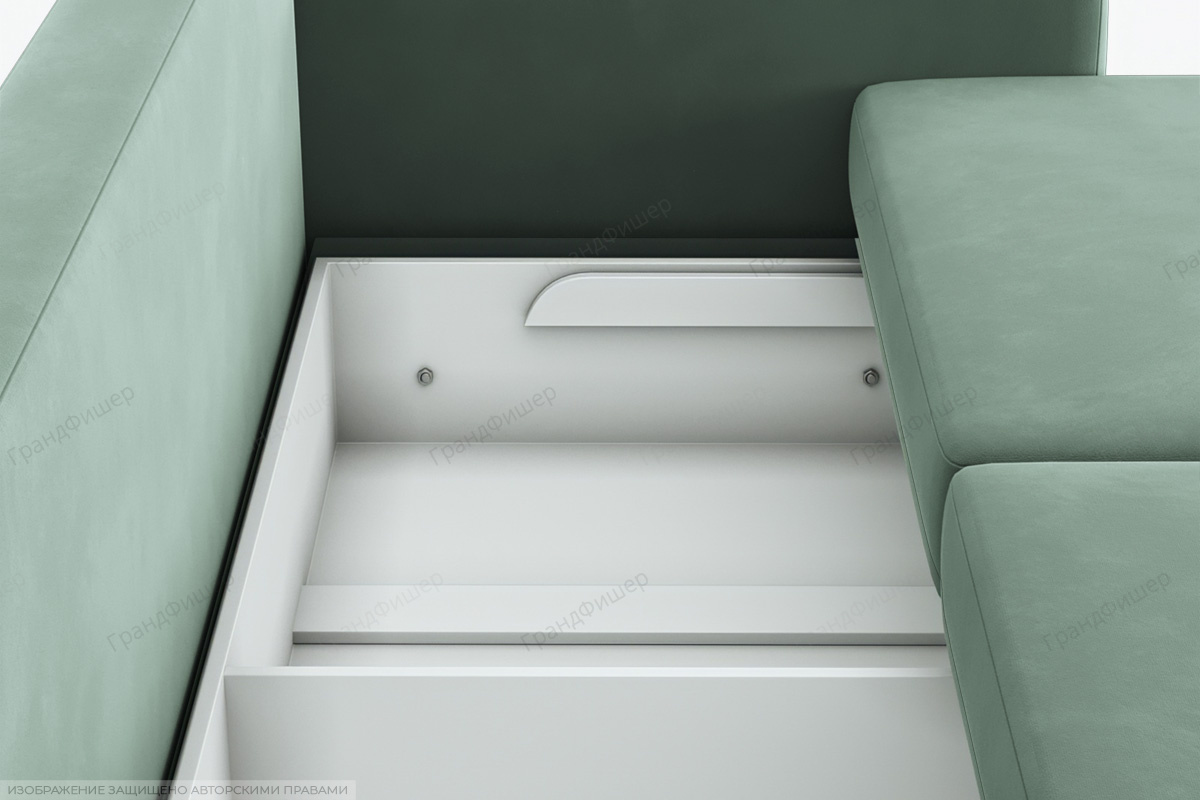 Прямой диван Романс Zara mint 14 Ящик для белья