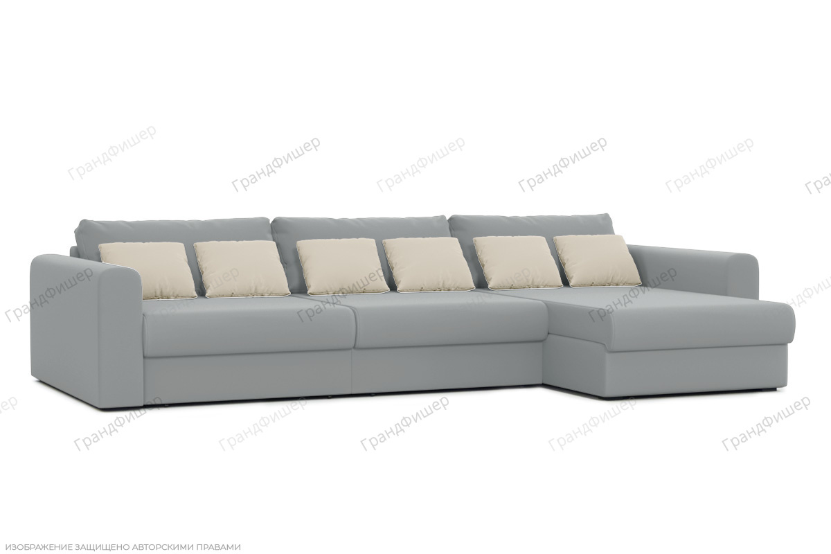 Угловой диван Модена 2А Zara Steel 52 Вид по диагонали